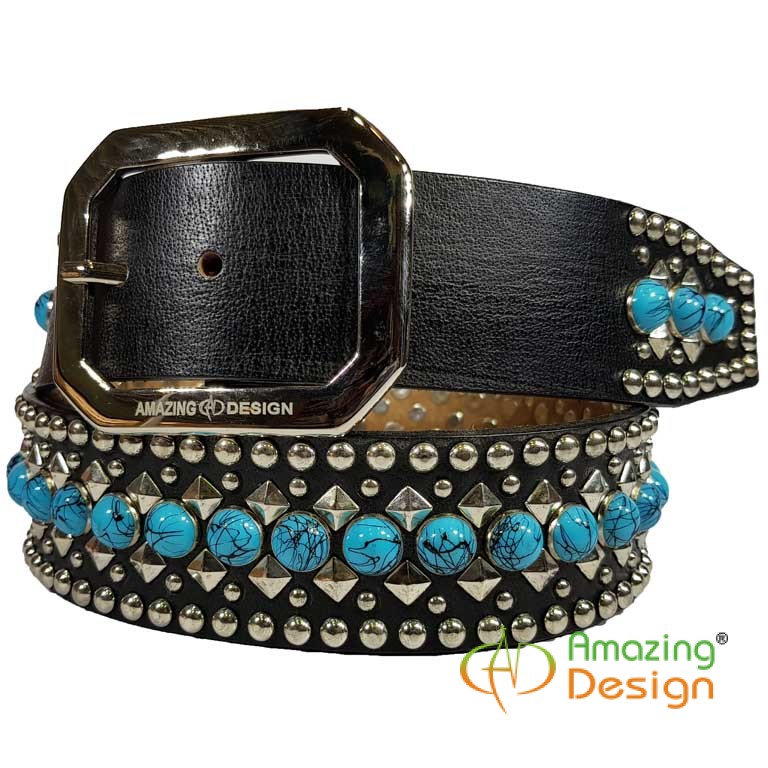 Buy Adamis Blue Colour Pure Leather Belt (BL177) Online